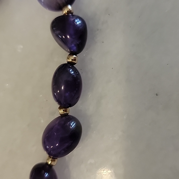 Purple & gold  earrings & bracelet set - Picture 4 of 8